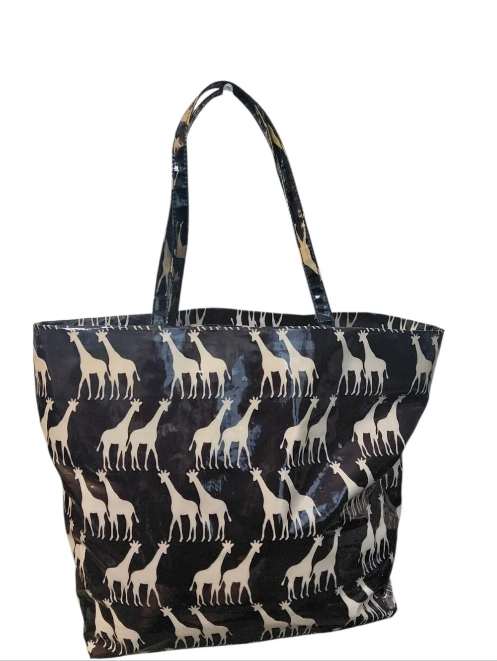 kate spade Giraffe Print Tote Black and Cream Bag